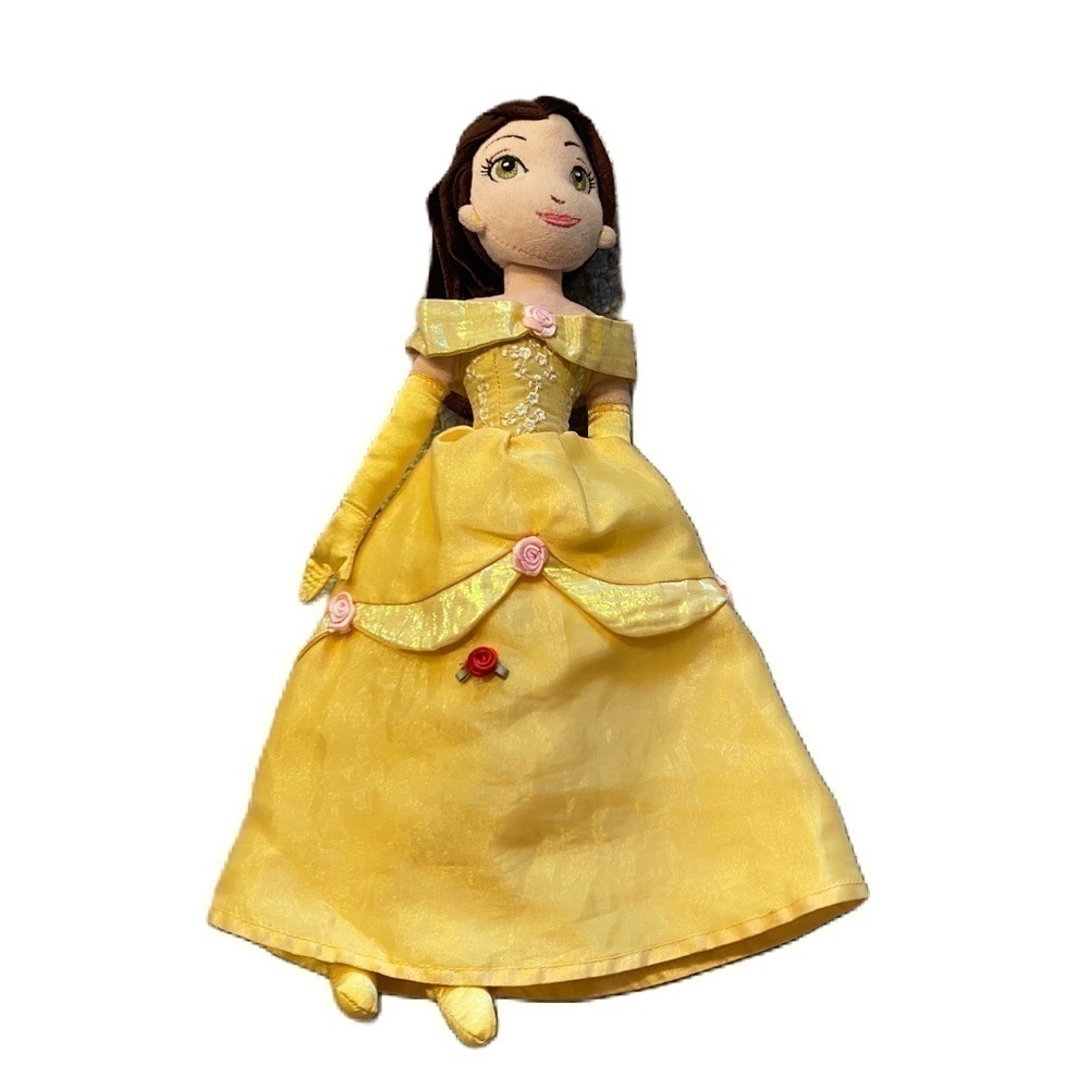 Disney Belle Plush Doll Beauty & the Beast Gold Rose Stuffed
